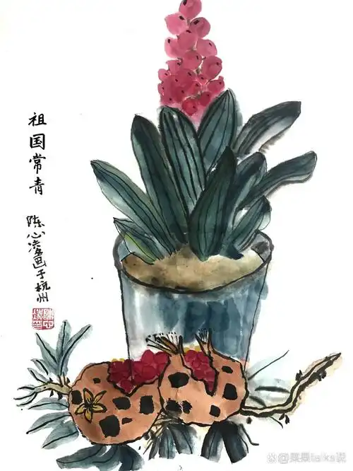 国画爱国国庆绘画题材 国庆长假刚过,借学生作品祝大家国庆快乐,祝