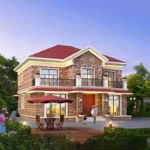 农村自建房现代风格一二三层半房子真房屋别墅设计图纸效果图