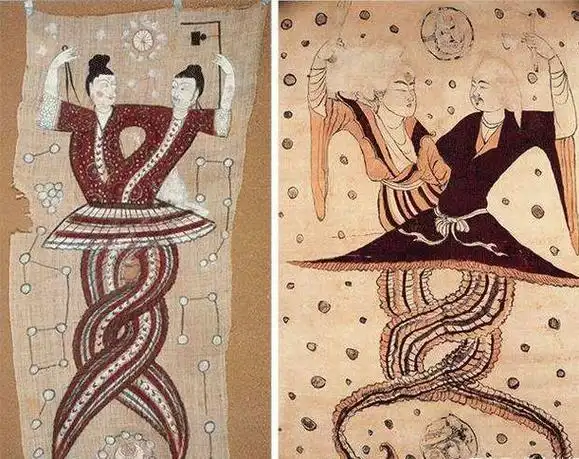 伏羲女娲交尾图,不止我国有,古巴比伦,印度,希腊也有类似传说