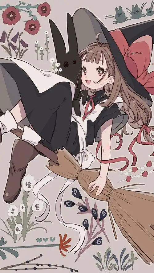 卡哇伊卡通小魔女高清手机壁纸