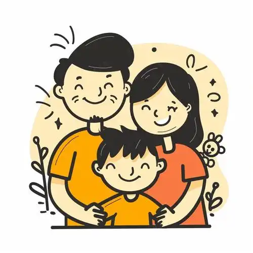 亲子头像|三口之家简笔画头像