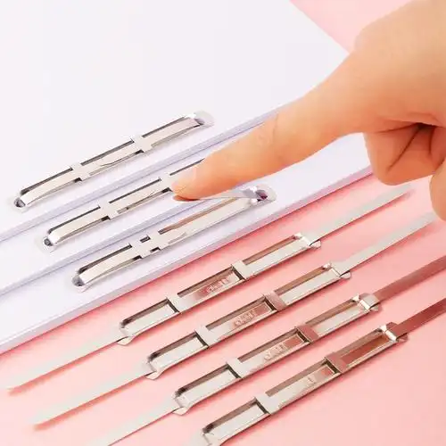 订夹订夹子金属财务凭证装五金装得力5549装打孔两孔铁质装订夹条学生