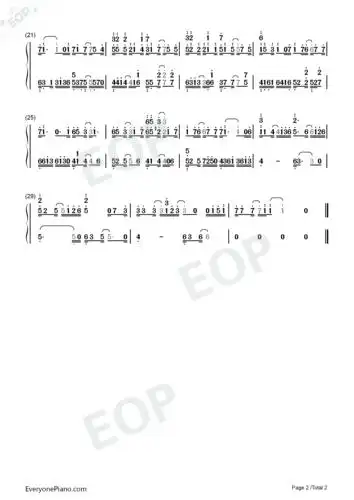 unravel-c调唯美钢琴版双手简谱预览2