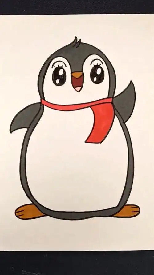 小企鹅简笔画,真可爱