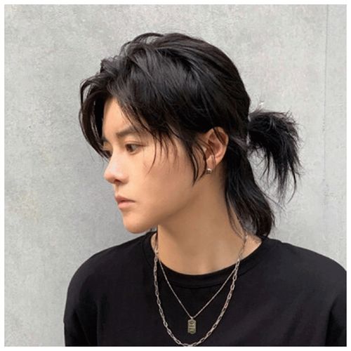 长发公主男假发日系帅气武士头夏季透气军训发型狼尾鲻鱼头自然全头套