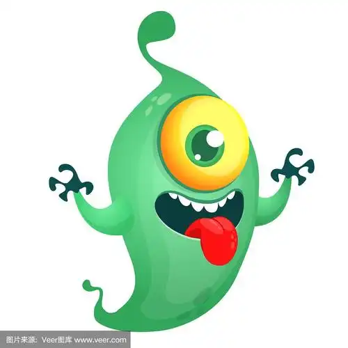 有趣的卡通鬼一只眼睛.万圣节矢量插图