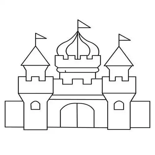 简单的城堡简笔画图片儿童彩色城堡简笔画简单易画的城堡简笔画分享