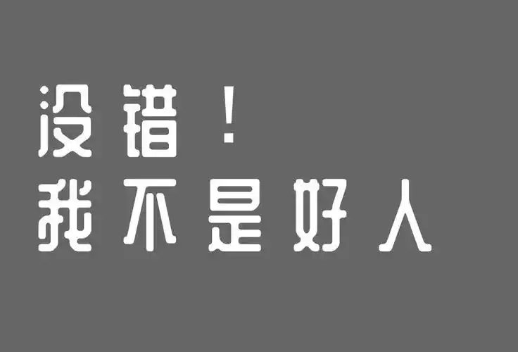 没错,我不是好人!