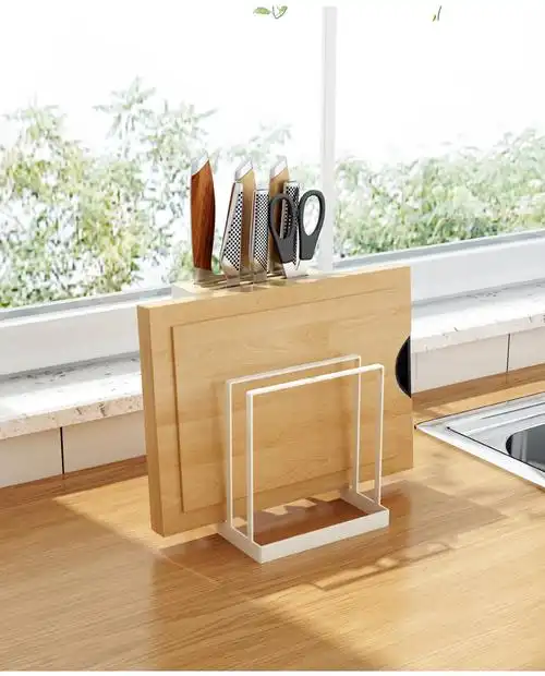 御仕家砧板刀架一体刀座锅盖架坐式台面厨房家用菜板刀具收纳落地