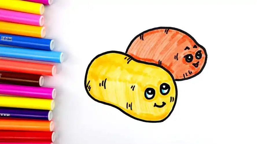 可爱的土豆简笔画,孩子们都喜欢!