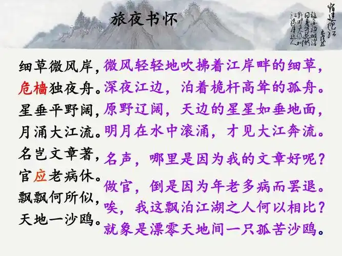 名师精编--《旅夜书怀》"四步教学法"课件(《苏