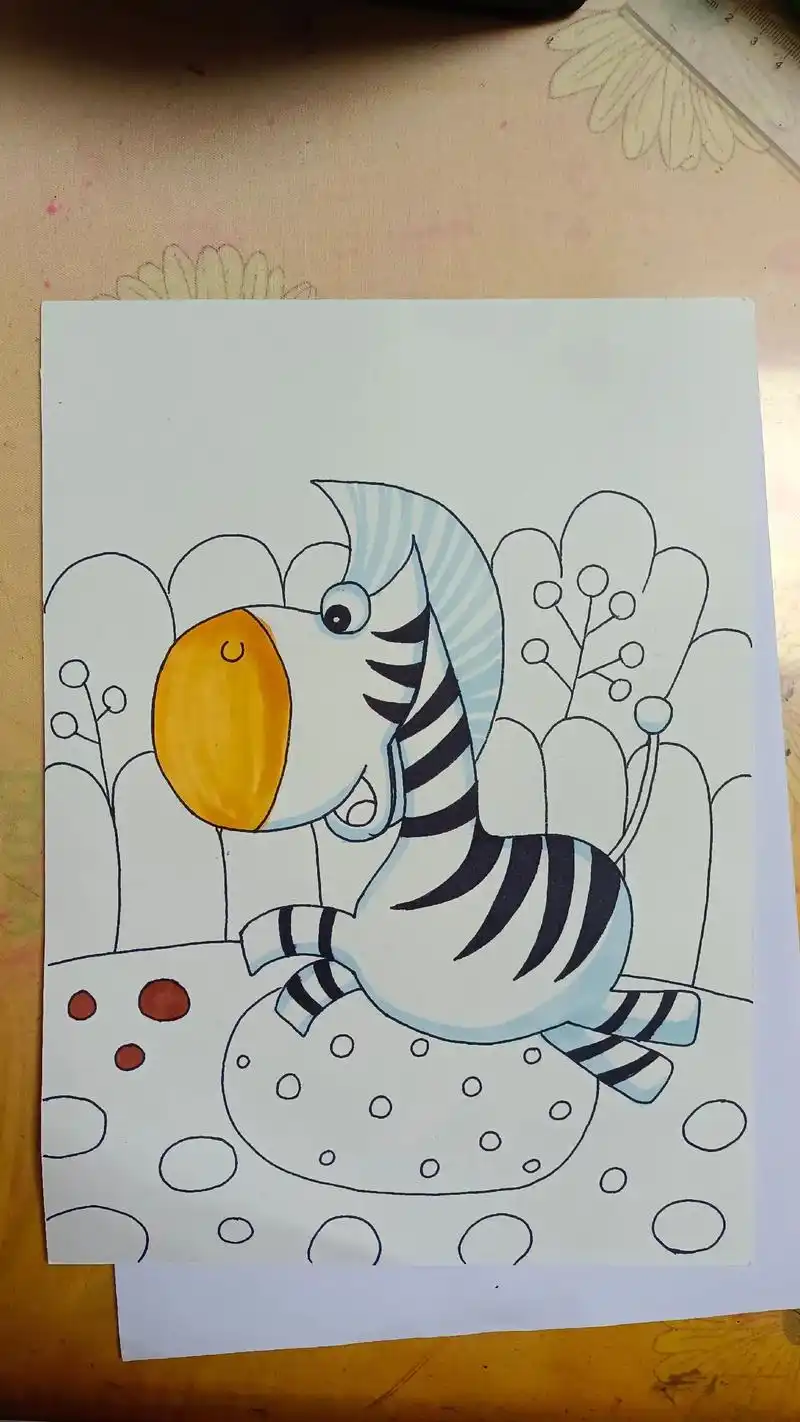简笔画小斑马 - 抖音