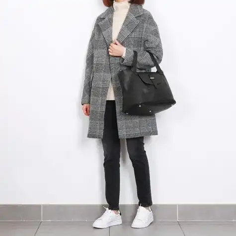 灰色斜纹格纹大衣怎么搭配 红大衣怎么搭配-ship188.com