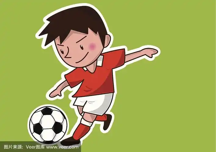 卡通的足球运动员