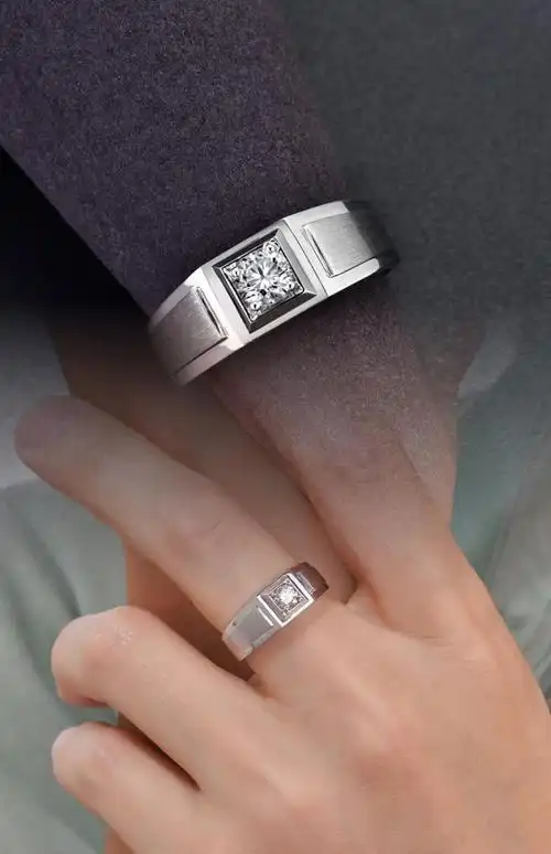 款式18k白金求订结婚男士钻戒男戒天然砖石pt950铂金30分真钻石戒指男