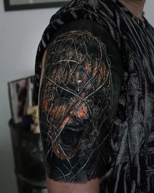 超高难度的暗黑纹身作品,看的毛骨悚然