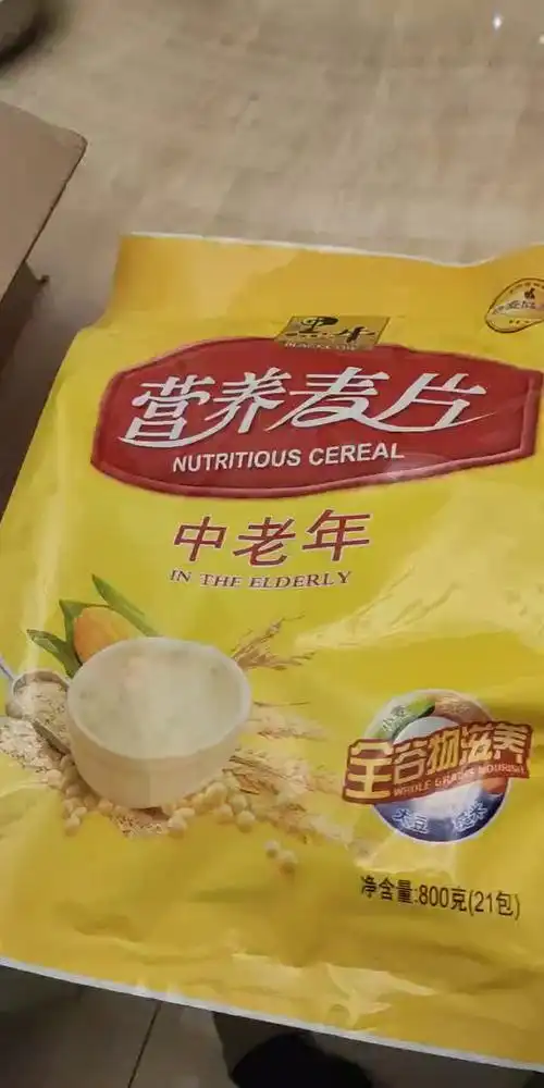 黑牛麦片零食冲饮谷物早餐燕麦片牛奶高钙营养麦片800g