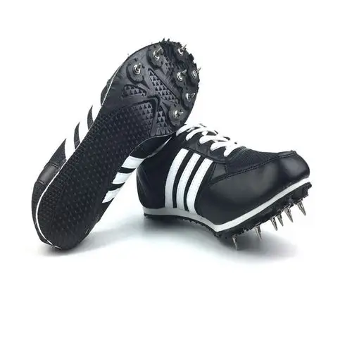 跳远新款鞋钉田径黑色中考女生运动钉鞋跑步田径运动鞋