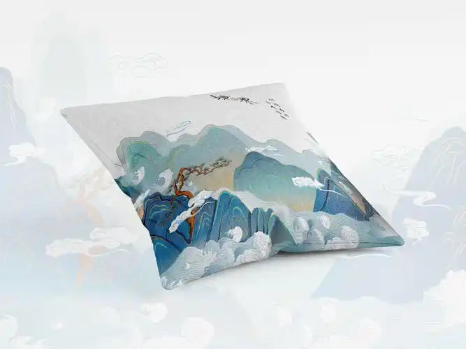 国潮山水文创插画