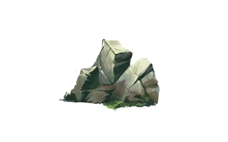 板绘原画奋斗史3分钟教会你画山石比想象中更简单求3连么么啾