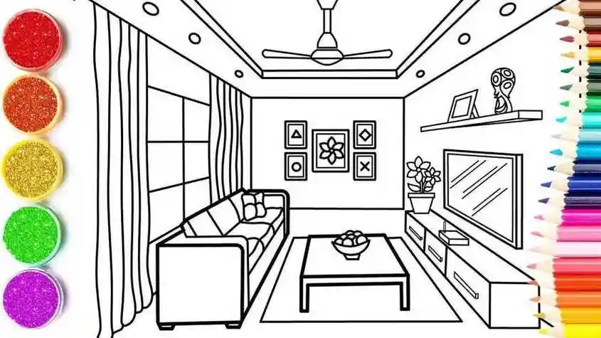 客厅的简笔画简单漂亮简笔画教程文化绘画室内场景简笔画厨房浴室卧室