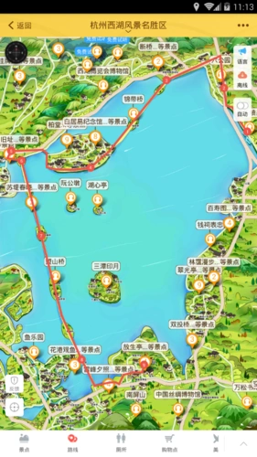 求一份驴迹导游杭州西湖地图及规划旅游路线?