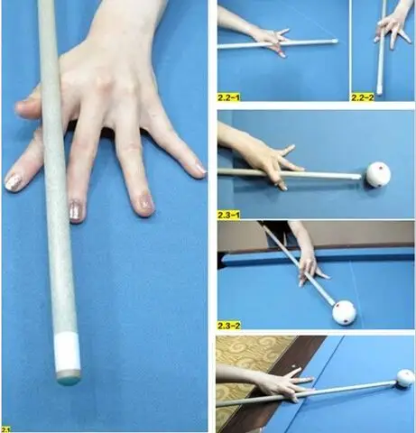 花式九球台球桌里架杆和握杆标准姿势是怎样的?