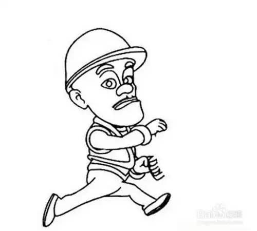 拿着电锯的光头强的画法