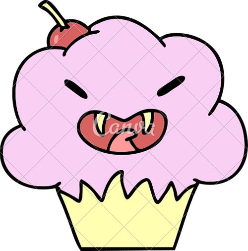 spooky vampire muffin illustration