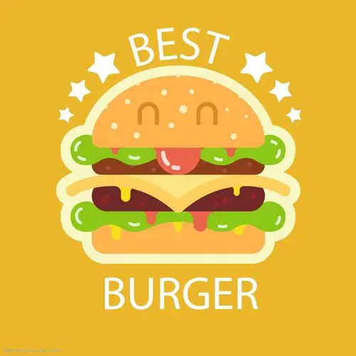 卡通美味的汉堡插画