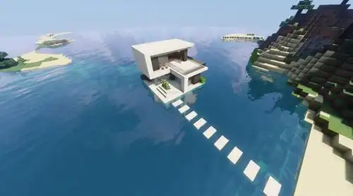 《我的世界》简约风格的海上别墅,快来感受温柔的海风吧