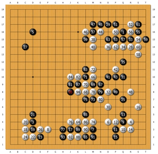 韩豆韩豆,又憨又逗,祝贺李世石 仅95手 再度战胜ai_棋谱