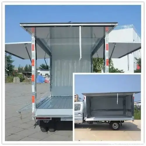 翼开启厢式车三侧可开启上下货更方便