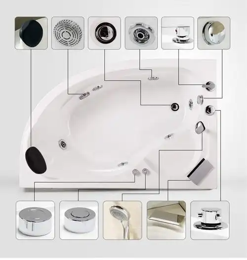 白色gemy亚克力玻璃按摩浴缸现代设计淋浴间