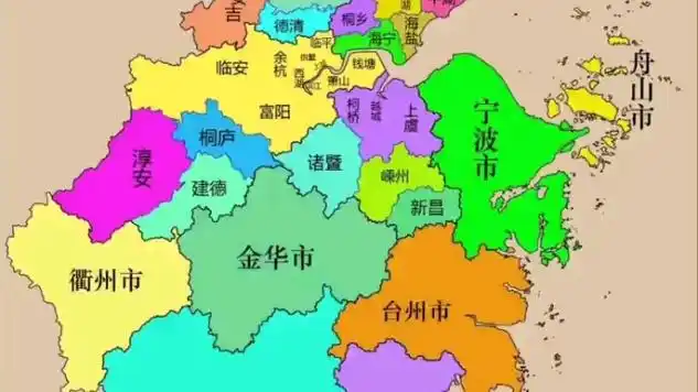 浙江省地图区域划分.