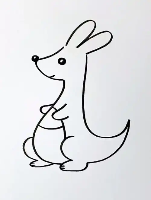 教你画一只可爱的小袋鼠,简笔画,画画教程-度小视