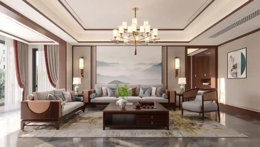 客餐厅设计  #效果图  #装修效果图  #新中式