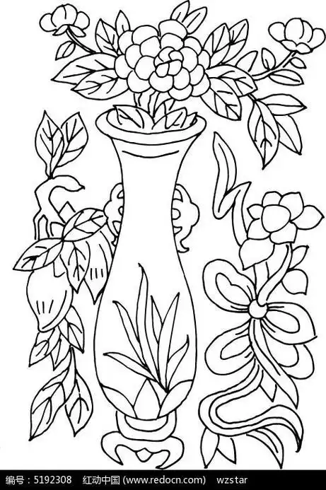 花瓶简笔画 花瓶简笔画花纹彩色