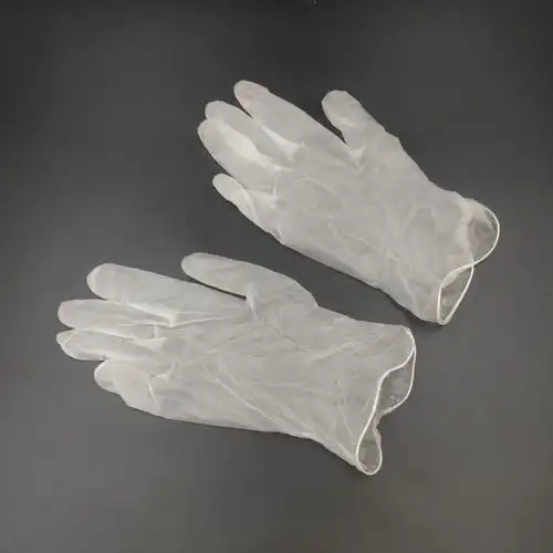 英文出口一次性透明手套医用劳保pvc手套m码100只装盒食品级乳