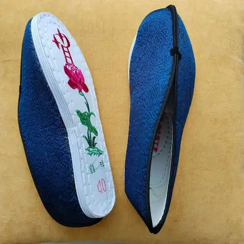 寿鞋布鞋鞋底莲花天梯老人冲喜白事殡葬用品绣花鞋配件寿衣厂家直