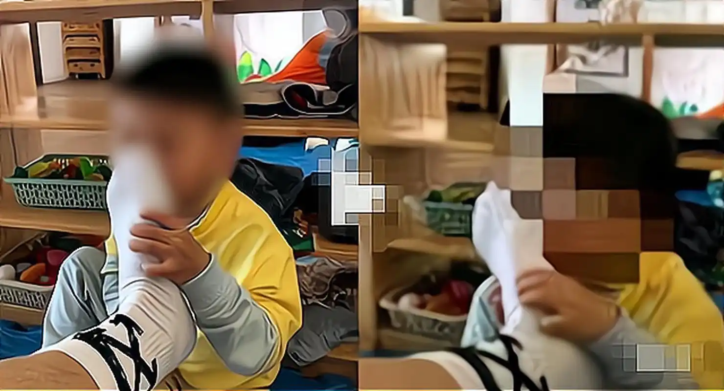 红黄蓝幼儿园一男性幼师,在朋友圈发布了三张男童闻成人脚掌的照片,其