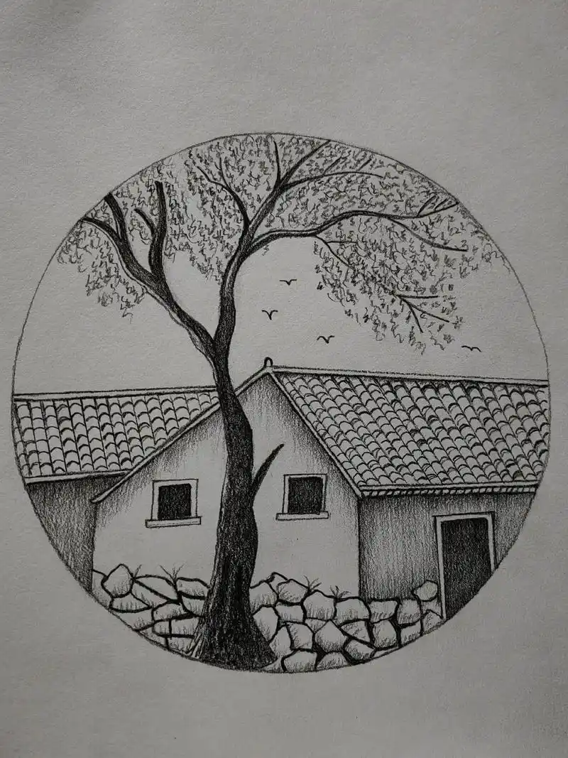 素描 老房子 - 抖音