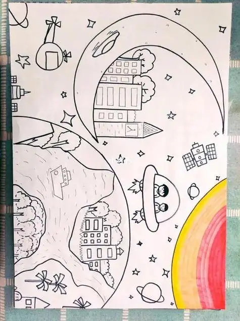 想象未来没发生的事简笔画