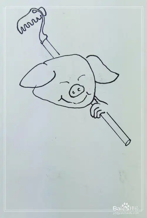 怎样画简笔画猪八戒背耙走路
