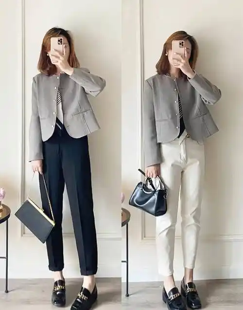 穿衣搭配-春季女生通勤上班气质休闲穿搭