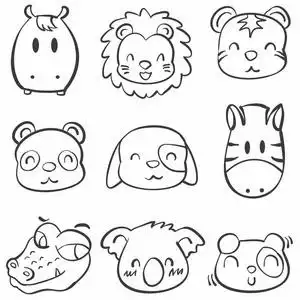 动物头涂鸦图片-动物头涂鸦素材-动物头涂鸦插画-摄图新视界