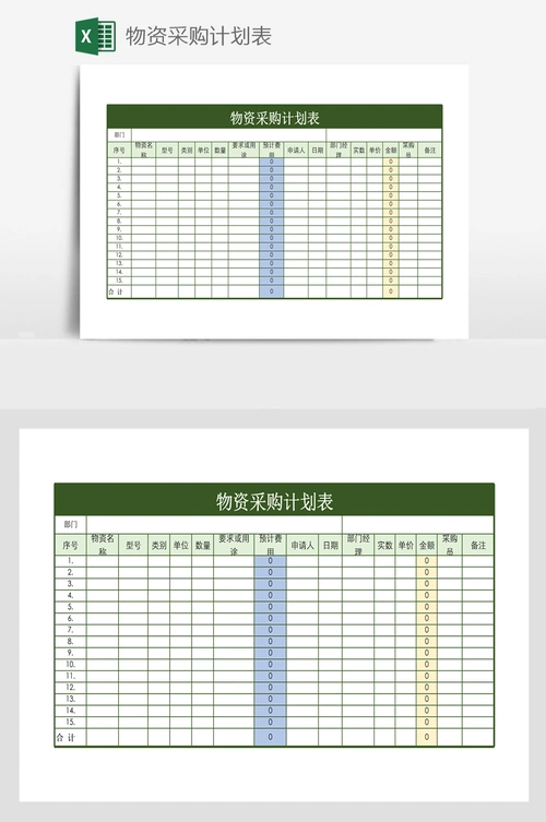 物资采购计划表