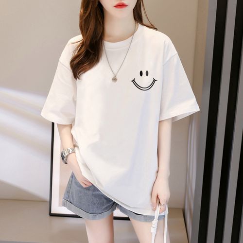 白色短袖t恤女夏季新款气质宽松设计感小众百搭配短裙鲨鱼裤上衣