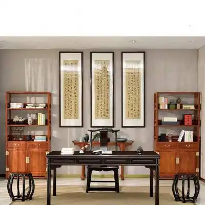 王世襄款红木明式写字台紫光檀小书桌 梳妆小电脑桌办公台新中式家具