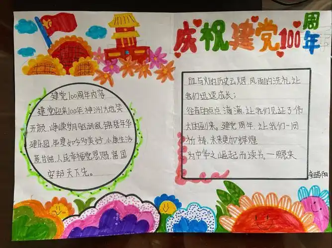 另外袁庄小学的同学们用精美的手抄报告诉我们要学党史知党情颂党